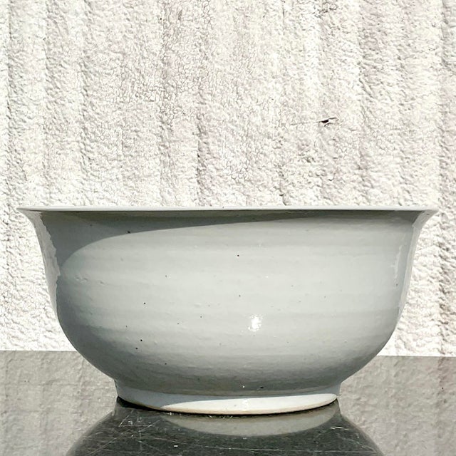 Boho Monumental Glazed Ceramic Centerpiece Bowl For Sale - Image 4 of 8