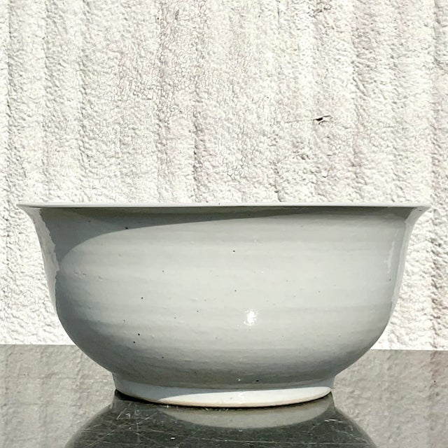 Vintage Monumental Glazed Ceramic Centerpiece Bowl For Sale - Image 4 of 13