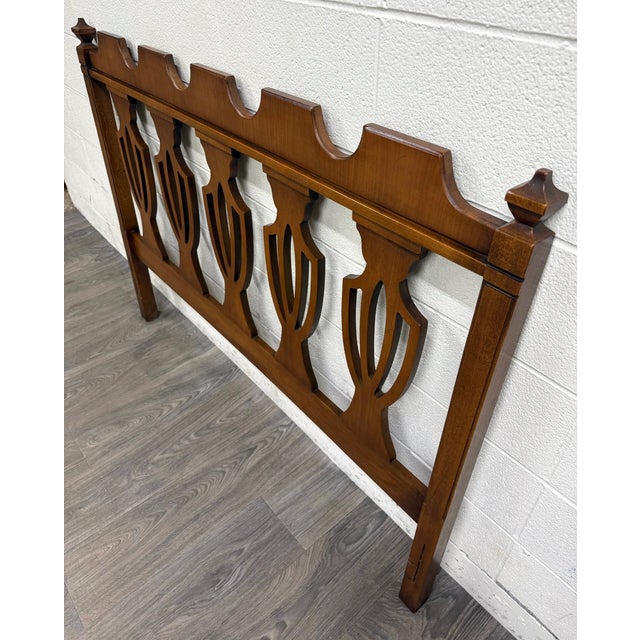 Late 20th Century Vintage Full Size Chippendale Style Headboard For Sale - Image 5 of 9
