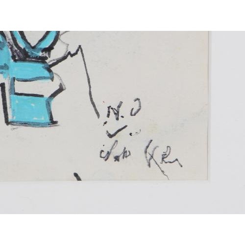 Niels Noller Olsen, Composition, Mixed Media For Sale - Image 5 of 6