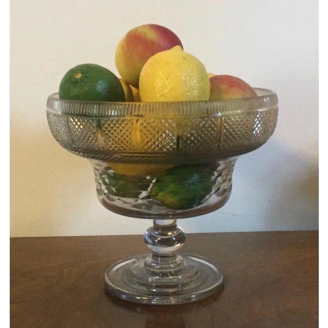 Antique 18th century Anglo Irish lead crystal footed centerpiece bowl for fruit or punch. Profusely cut with a variety of...