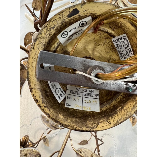 Metal 1940s Vaughan Belleville Chandelier and Sconces - Set of 3 For Sale - Image 7 of 8