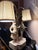 Cream Antique L & F Moreau Figural Double-Light Lamp Collection Francaise - French Renaissance Style With Original Shades Lamp. Foundry Mark. For Sale - Image 8 of 18