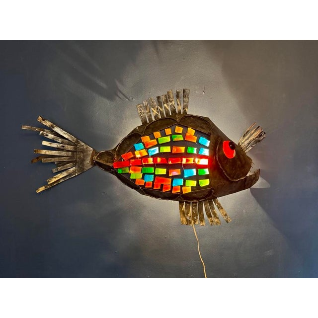 Glass Large Wall Sconce by Jacques Avovet and Jean Simon Labret, 1970 For Sale - Image 7 of 7