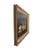 A beautiful chunky antique gold framed still life oil painting of fruit, wine, and pottery. The blue-and-white pottery...