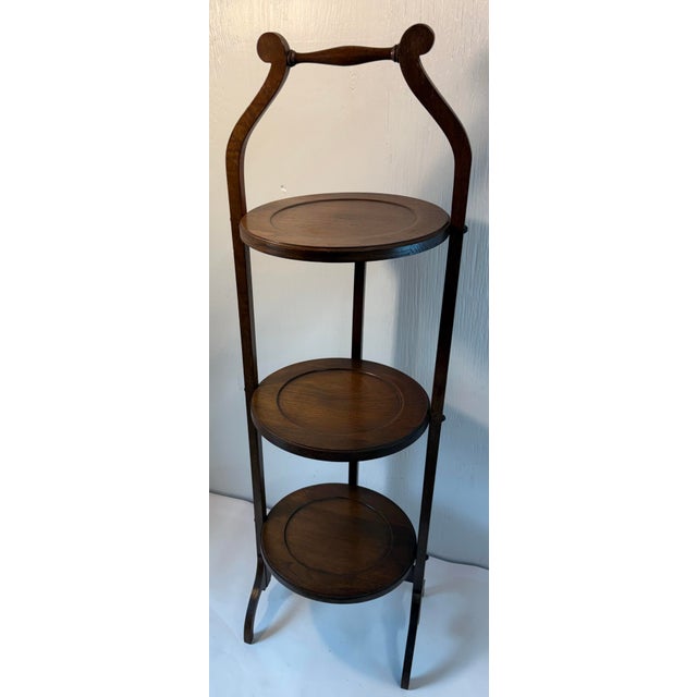 Vintage English Folding Muffin or Pie Stand For Sale - Image 4 of 11
