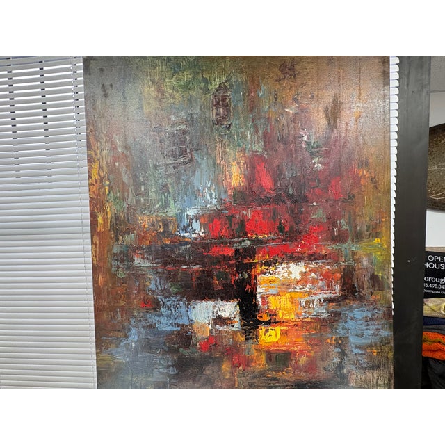 1990s Modernist Abstract Oil Painting For Sale In Houston - Image 6 of 12