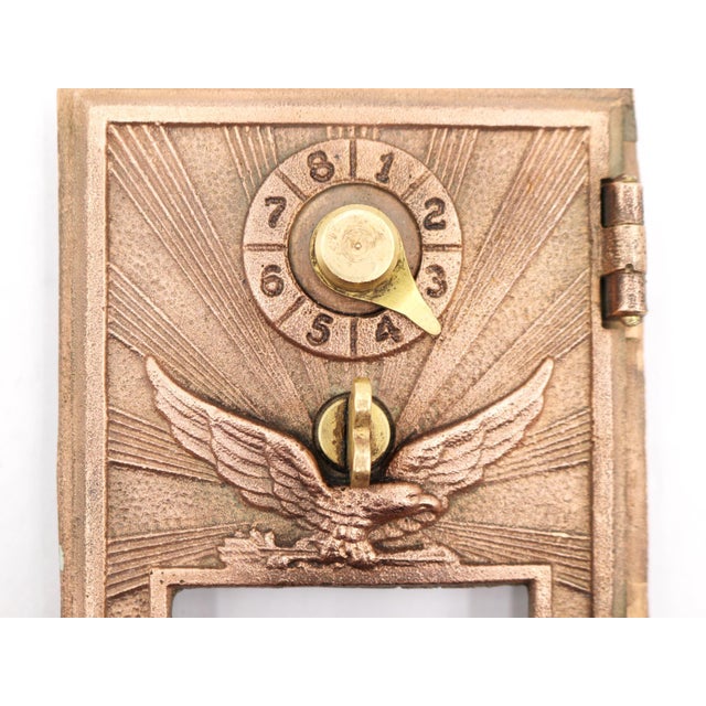 Traditional Vintage u.s. Post Office Bronze Combination Box Door For Sale - Image 3 of 5