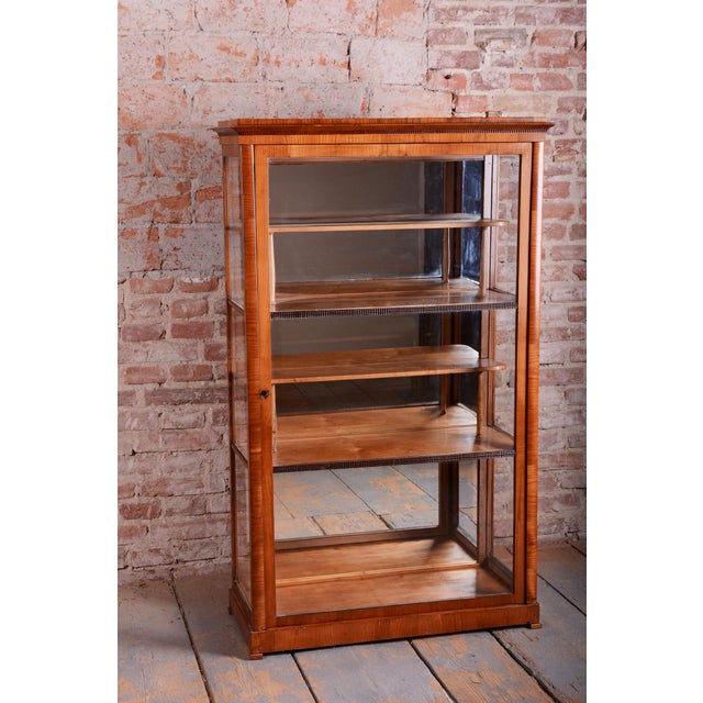 Antique Biedermeier Display Cabinet in Spruce, 1830s For Sale - Image 9 of 16