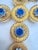 Vintage Alexis Kirk Style Faceted Blue Sunburst Necklace W/ Original Chain Set For Sale - Image 11 of 17