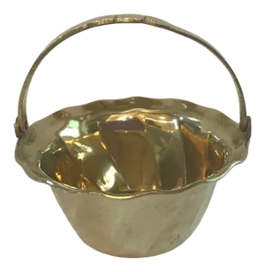 Vintage Brass Bowl With Movable Handle