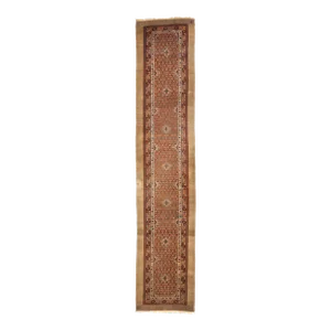 1920s Antique Hand Knotted Persian Sarab Camel Hair Runner Rug 3'x 16'