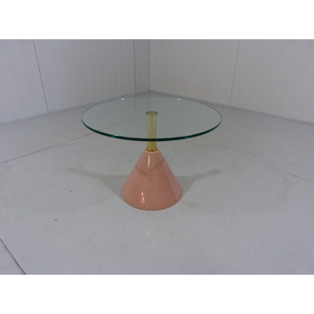 Pink Natural Stone & Glass Side Table, Italy, 1980s For Sale - Image 10 of 17