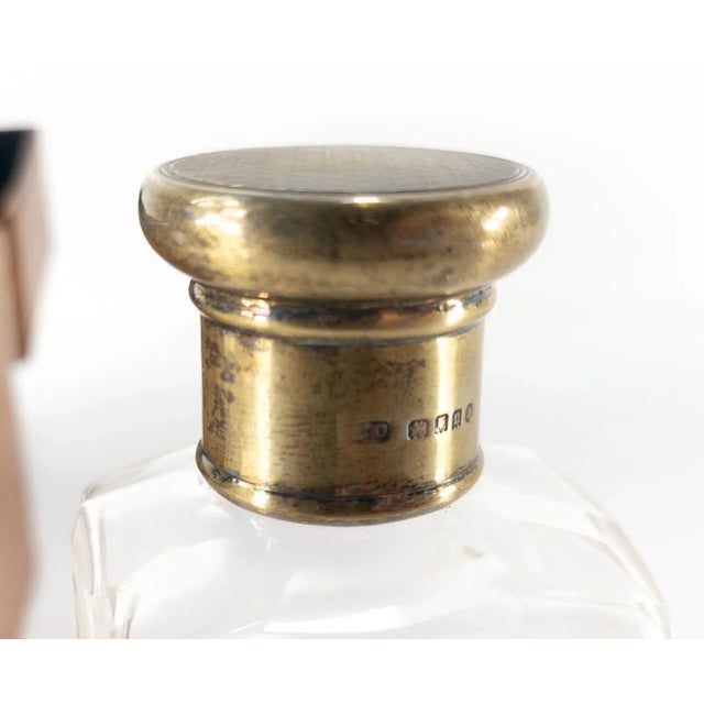 Early 20th Century Victorian Set of 4 Sterling Silver and Glass Perfume Scent Flasks in Leather Case For Sale - Image 11 of 12