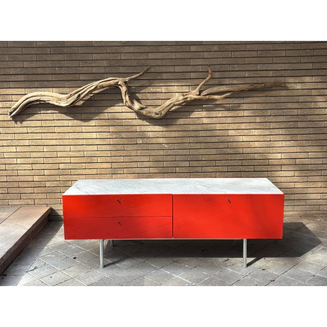 Pierso Lissoni "Flat Series" for Cassina. Very nice shape with three pull out drawers. Right side is a single drawer deep...