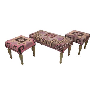 Turkish Kilim Seating Set - 3 Pieces For Sale