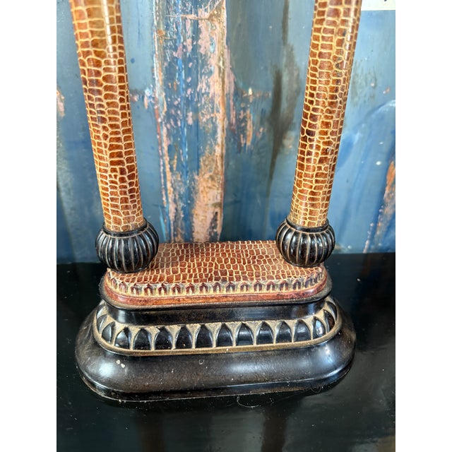 Black John-Richard Regency Style Lion Mask Altar Pricket Candle Holder For Sale - Image 8 of 10