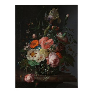 1716 Vintage Floral Still Life Art Print by Rachel Ruysch - 10" X 13" For Sale