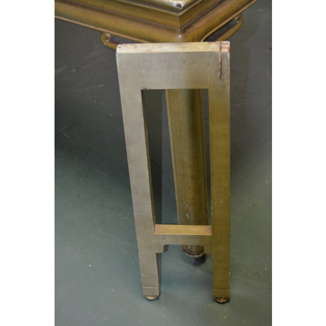 1950s Vintage Green Wooden Asian / Chinoiserie Dining Table with 3 Leaves For Sale - Image 11 of 13