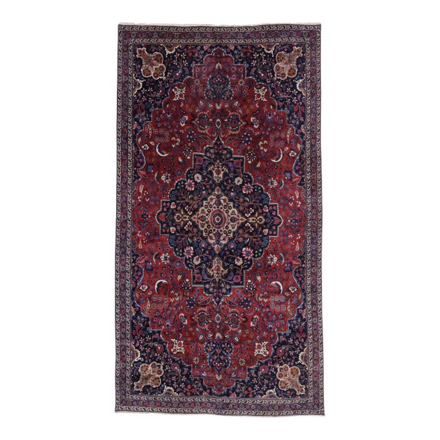 Antique Persian Mashhad Rug - 10'06 X 19'07 For Sale