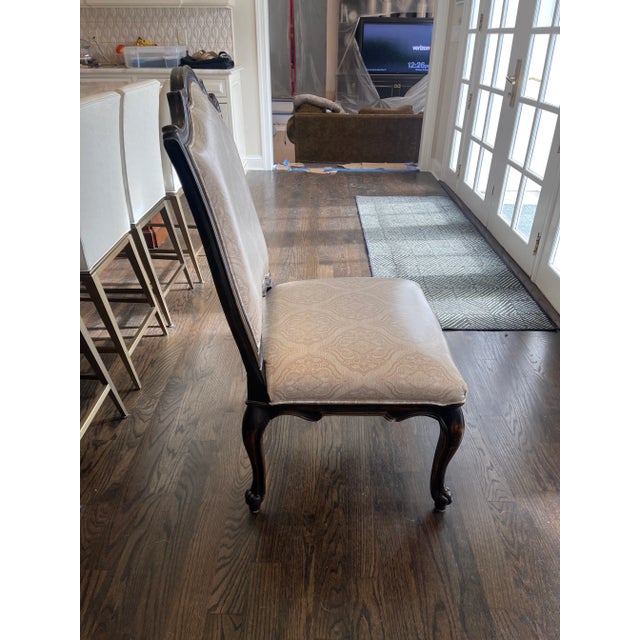 Victorian Fairfield Carved Wood & Taupe Velvet Dining Chairs - Set of 8 For Sale - Image 3 of 9