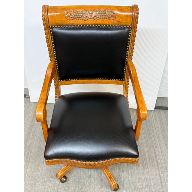 Ethan Allen Ethan Allen Office Chair on Rollers For Sale - Image 4 of 12