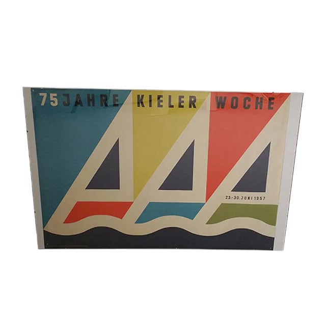 Vintage German Poster by Gert Brunck for Graphische Werke Germania Druckerei AG, 1957 For Sale