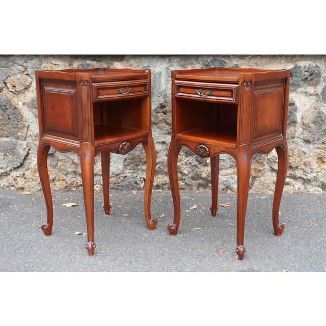 Pair of French Louis XV Style Side Tables Nightstands For Sale - Image 10 of 15