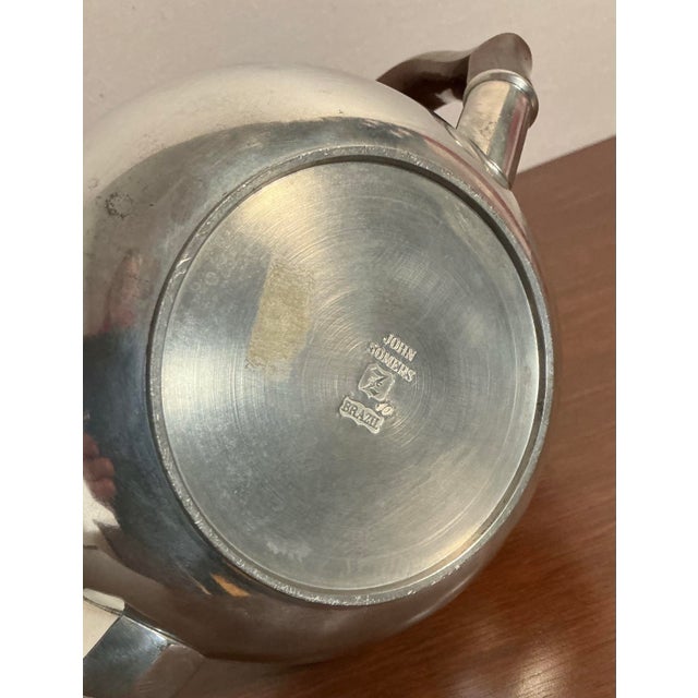 Vintage John Somers Brazil Pewter Teapot/Server - Polished For Sale - Image 10 of 11