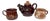 Handmade Ceramic Teapot and Cups from the Workshop of Helma Klett, Germany, 1980s, Set of 3 For Sale
