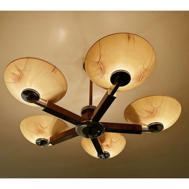 Large Art Deco Chandelier, 1930s For Sale - Image 6 of 15