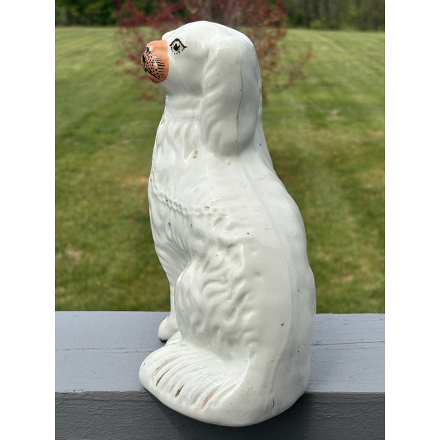19th C. Staffordshire Porcelain Spaniel Dog Figurine - 9.5" Tall For Sale - Image 4 of 8