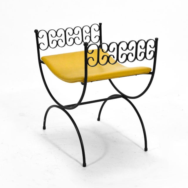 Part of Umanoff's "Granada Group" for Shaver Howard, this rare "Princess Bench" features the signature scroll work at the...