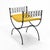 Part of Umanoff's "Granada Group" for Shaver Howard, this rare "Princess Bench" features the signature scroll work at the...