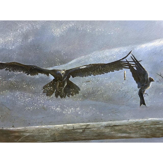 American Realist Painting Winter Crows Maine Robert E. Duncan Portland Me Artist For Sale In Philadelphia - Image 6 of 9