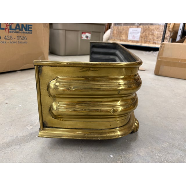 Antique Brass Regency Fireplace Fender For Sale - Image 4 of 11