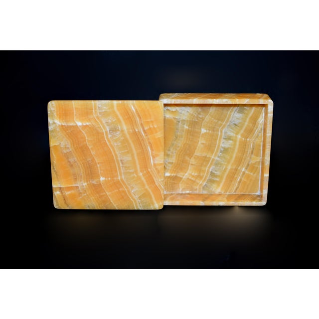 Huge Natural Honey Onyx 4" Box For Sale In Los Angeles - Image 6 of 11