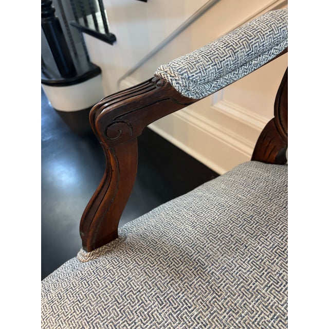 Upholstered French Style Chairs- A Pair For Sale - Image 4 of 12