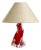 Mid-Century Modern Table Lamp with Crystal Glass in Red and Transparent, 1960s For Sale