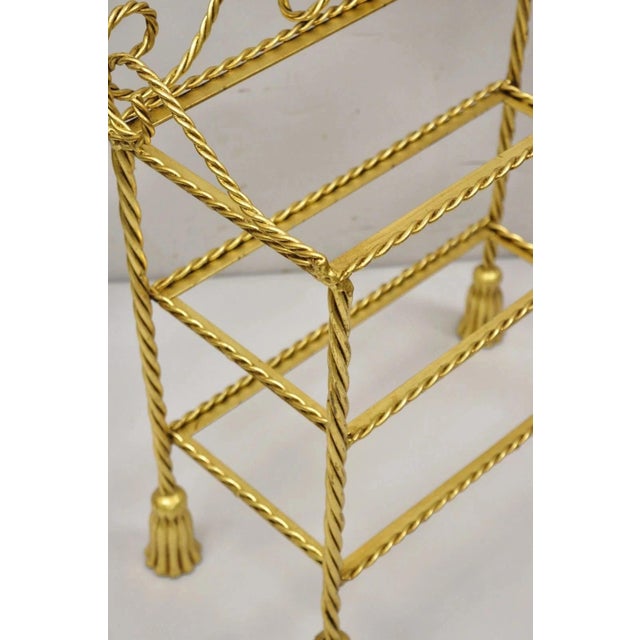 Mid 20th Century Mid 20th Century Italian Hollywood Regency Gold Gilt Iron 3 Tier Shelf Small Display Stand (B) For Sale - Image 5 of 10