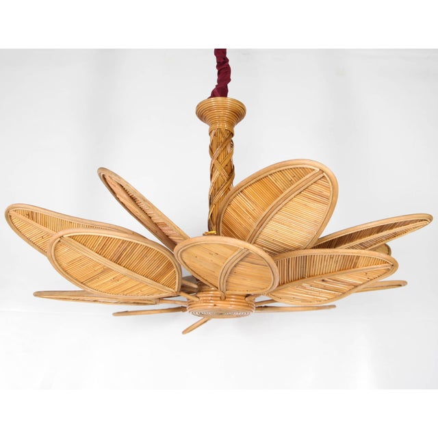 Leaf Rattan Pendant Light For Sale - Image 3 of 15