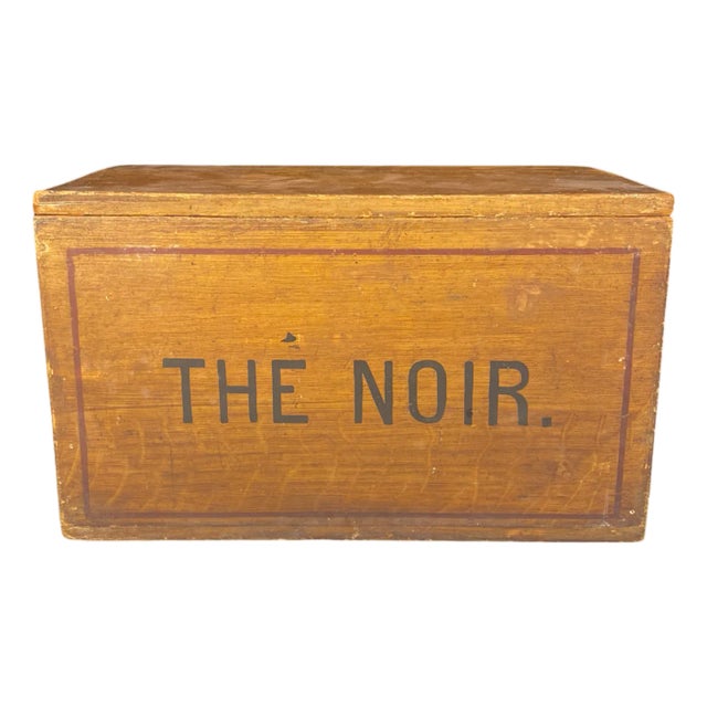 Antique French Tea Box Faux Painted the Noir Large Decorative Box For Sale