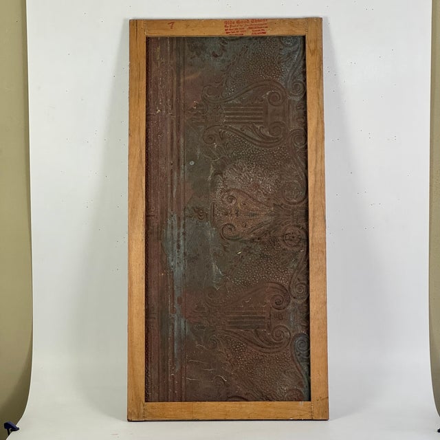 Architectural Salvaged Large Antique Frieze Interior Panel With Ornate Painted Relief Design For Sale - Image 10 of 11