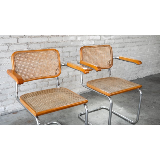 Wood Vintage Marcel Breuer 'Cesca' Attributed Armchairs - A Pair For Sale - Image 7 of 15
