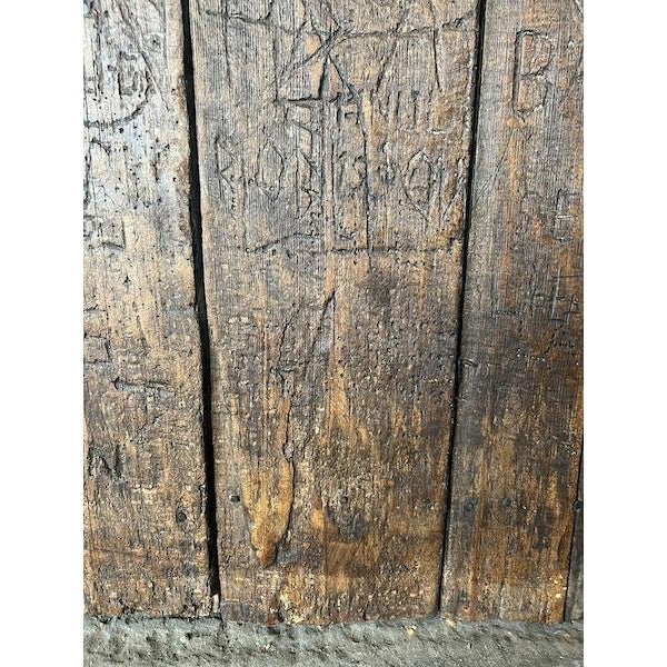 Late 18th Century Welsh Mountain Cottage Grafitti Door For Sale - Image 9 of 10