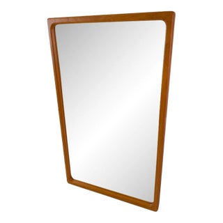 1970s Danish Modern Splined Teak Mirror For Sale