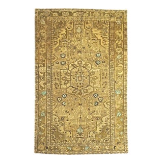 Antique Persian Malayer Wool 5x7 Tan, Brown & Blue Handmade Area Rug #1140660 For Sale