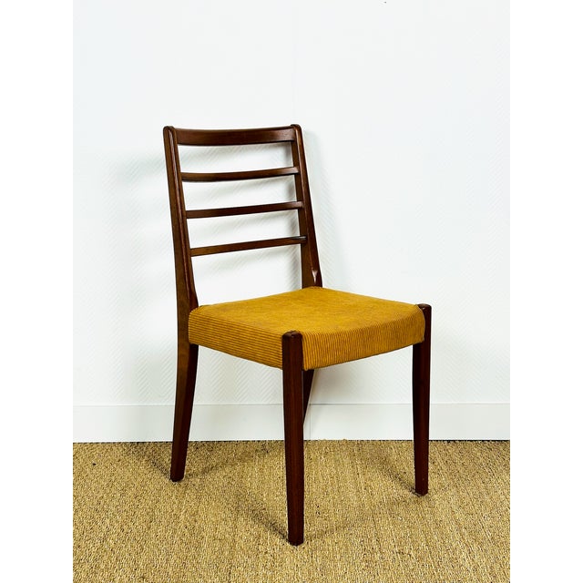 Scandinavian Teak and Corduroy Dining Chairs, 1960, Set of 3 For Sale - Image 10 of 18