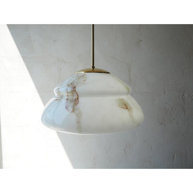 Gold Mid-Century Glass Chandelier attributed to Stefan Tabery, Bohemia, 1960s For Sale - Image 8 of 11