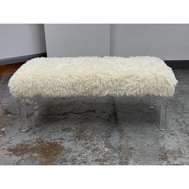 Design Plus Gallery presents a Faux Fur Bench by Skyline Furniture. This contemporary bench is upholstered in ivory faux...